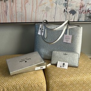 Kate Spade glitter Luna light tote (wallet not included)